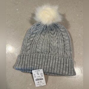 J Crew Cable Knit Pom Pom Hat